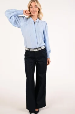 Co'couture 35976 TassyCC Blouse lange mouw Licht blauw