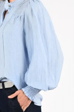 Co'couture 35976 TassyCC Blouse lange mouw Licht blauw