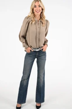 Co'couture 45014 TassyCC Blouse lange mouw Taupe