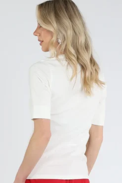 Co'couture 33166 T-shirt korte mouw Off white