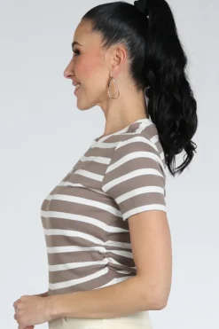 Co'couture 43015 T-shirt korte mouw Taupe