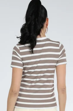 Co'couture 43015 T-shirt korte mouw Taupe