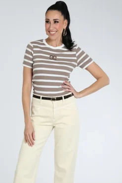 Co'couture 43015 T-shirt korte mouw Taupe