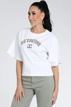Co'couture 43013 T-shirt korte mouw Wit