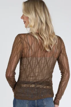 Co'couture 43043 T-shirt lange mouw Bruin