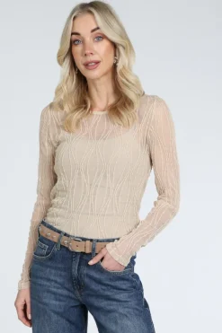 Co'couture 43043 T-shirt lange mouw Zand