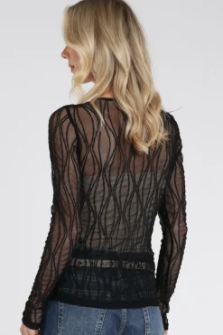 Co'couture 43043 T-shirt lange mouw Zwart