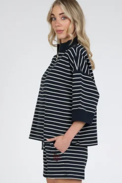 Deblon daan striped Sweater Marine