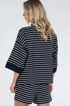 Deblon daan striped Sweater Marine
