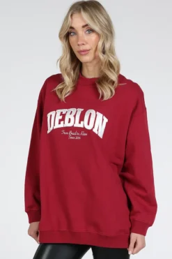 Deblon phoebe Sweater Donker rood