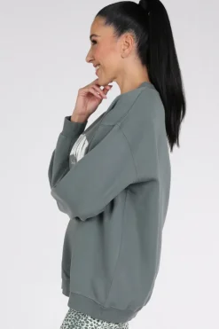 Deblon phoebe Sweater Vergrijsd groen