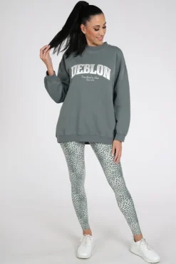Deblon phoebe Sweater Vergrijsd groen