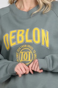 Deblon vive sweater Sweater Vergrijsd groen