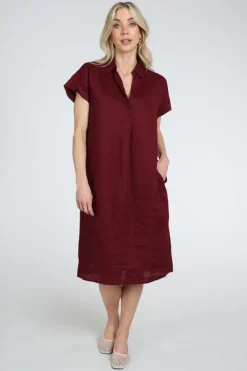 Emotions 126129 Jurk korte mouw Donker rood