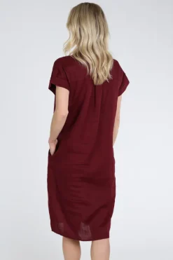 Emotions 126129 Jurk korte mouw Donker rood