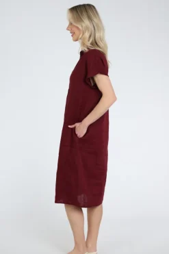 Emotions 126129 Jurk korte mouw Donker rood
