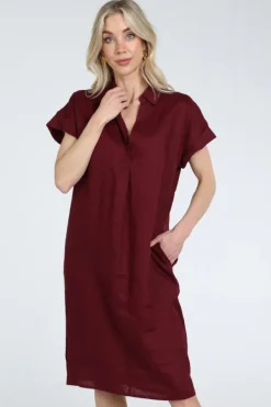 Emotions 126129 Jurk korte mouw Donker rood