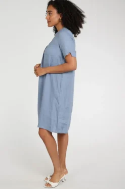 Emotions 126130 Jurk korte mouw Vergrijsd blauw
