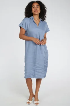 Emotions 126129 Jurk korte mouw Vergrijsd blauw