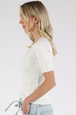 Emotions 126005 Pull korte mouw Off white