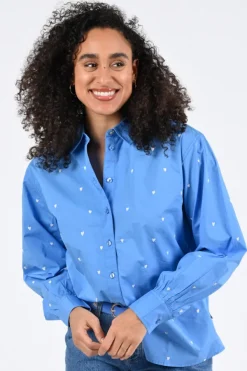 Fabienne Chapot CLTBLS24SS260253 Blouse lange mouw Blauw