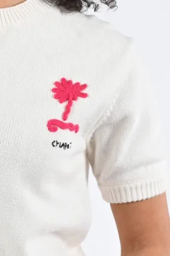 Fabienne Chapot CLTPUL17SS261009 Pull korte mouw Off white
