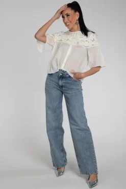 Fabienne Chapot CLTTOP30SS261009 Blouse korte mouw Off white
