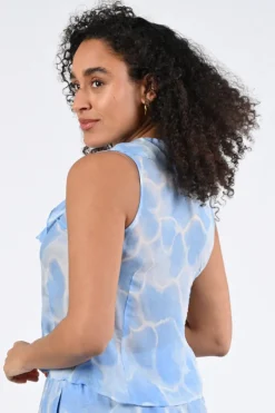 Fabienne Chapot CLTTOP16SS260227 Blouse mouwloos Licht blauw