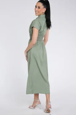 Florez Estelle dress Jurk mouwloos Olijf