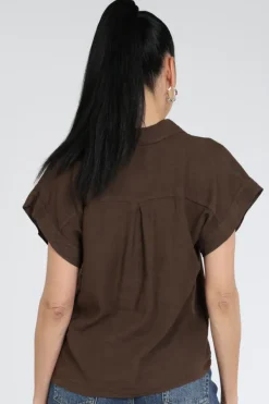 Geisha 63166-70 Blouse korte mouw Bruin
