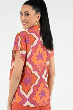 Geisha 63247-20 Blouse korte mouw Cognac