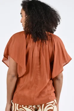 Geisha 63345-45 Blouse korte mouw Cognac