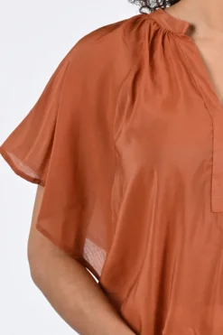 Geisha 63345-45 Blouse korte mouw Cognac