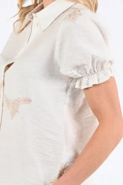 Geisha 53464-20 Blouse korte mouw Off white