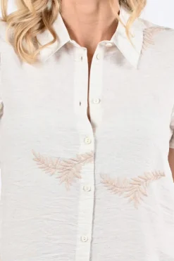 Geisha 53464-20 Blouse korte mouw Off white