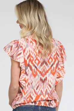 Geisha 63260-20 Blouse korte mouw Oranje