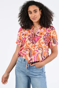 Geisha 63499-20 Blouse korte mouw Oranje