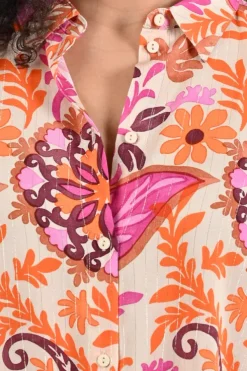 Geisha 63499-20 Blouse korte mouw Oranje