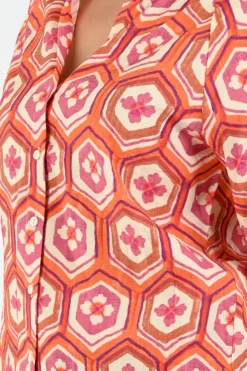 Geisha 63245-20 Blouse korte mouw Oranje