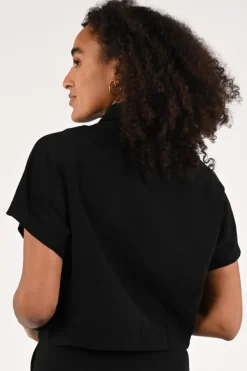 Geisha 63285-20 Blouse korte mouw Zwart