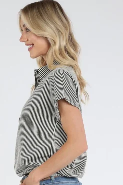 Geisha 63193-20 Blouse korte mouw Zwart