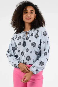 Geisha 63213-20 Blouse lange mouw Blauw