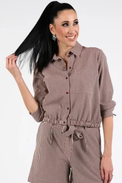 Geisha 63227-20 Blouse lange mouw Donker rood