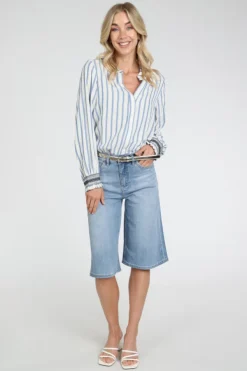 Geisha 63130-99 Blouse lange mouw Licht blauw
