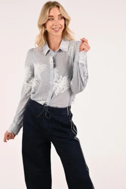 Geisha 63143-21 Blouse lange mouw Licht blauw