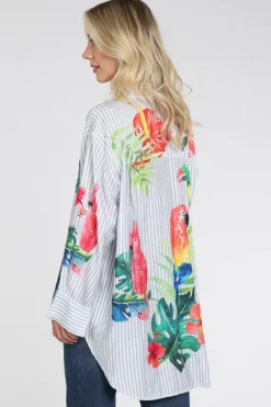 Geisha 63162-70 Blouse lange mouw Licht blauw