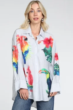 Geisha 63162-70 Blouse lange mouw Licht blauw