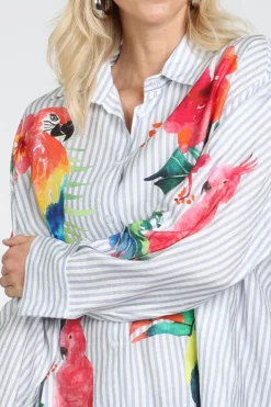 Geisha 63162-70 Blouse lange mouw Licht blauw