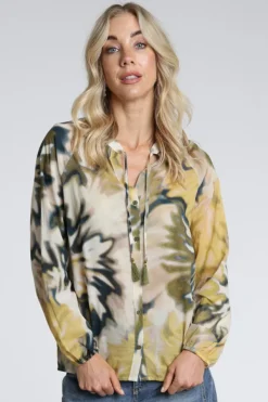 Geisha 63226-20 Blouse lange mouw Olijf
