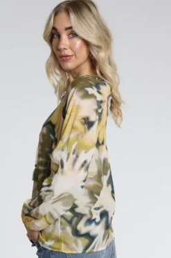Geisha 63226-20 Blouse lange mouw Olijf